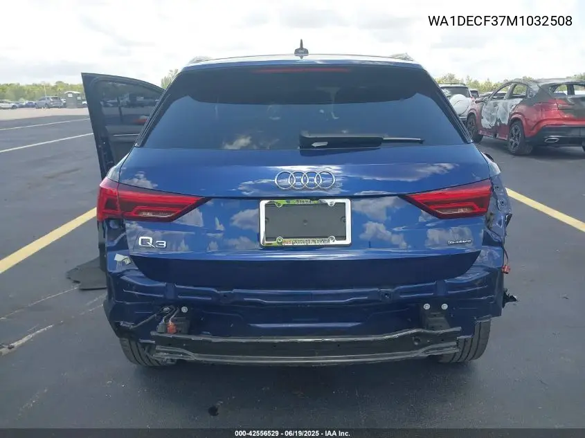 2021 Audi Q3 Premium 45 Tfsi S Line Quattro Tiptronic VIN: WA1DECF37M1032508 Lot: 42556529