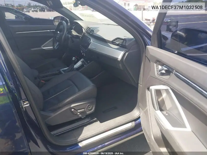 2021 Audi Q3 Premium 45 Tfsi S Line Quattro Tiptronic VIN: WA1DECF37M1032508 Lot: 42556529