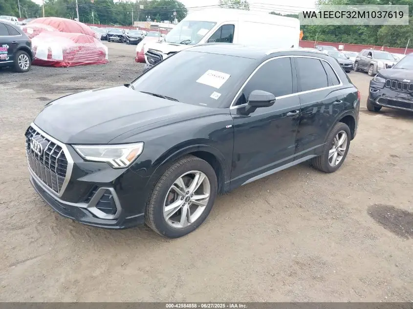 2021 Audi Q3 Premium Plus 45 Tfsi S Line Quattro Tiptronic VIN: WA1EECF32M1037619 Lot: 42584858