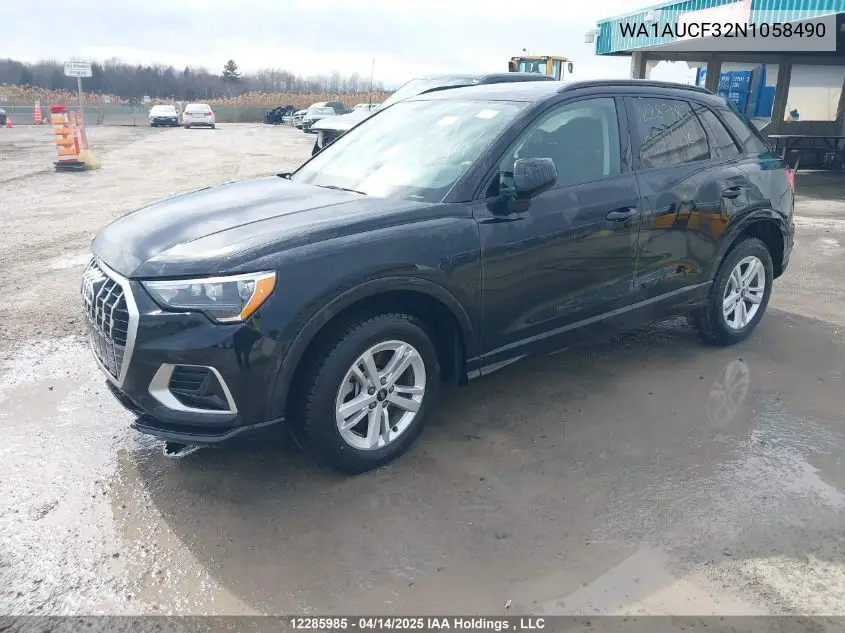 2022 Audi Q3 Premium 40 VIN: WA1AUCF32N1058490 Lot: 12285985