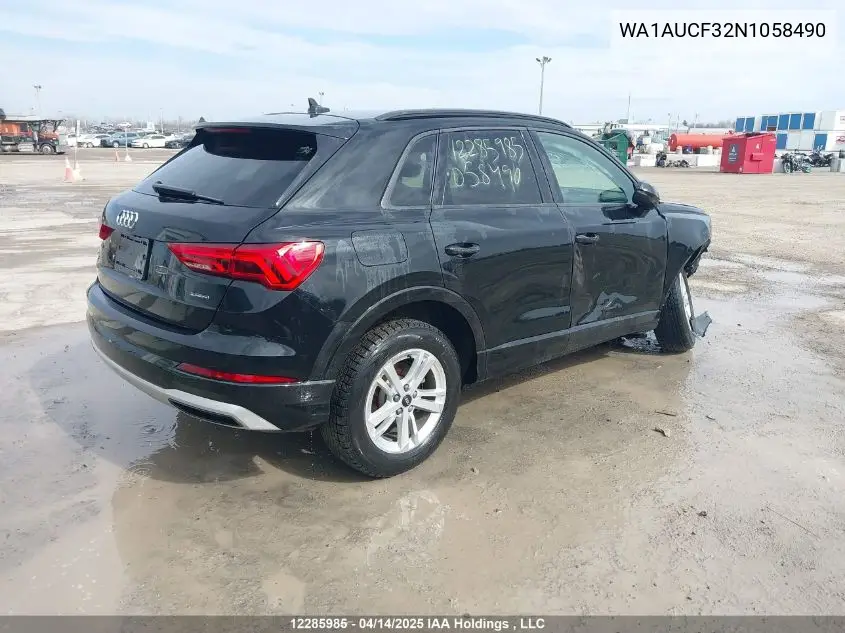 2022 Audi Q3 Premium 40 VIN: WA1AUCF32N1058490 Lot: 12285985