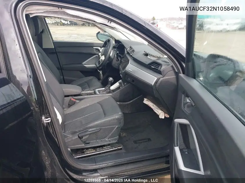 2022 Audi Q3 Premium 40 VIN: WA1AUCF32N1058490 Lot: 12285985