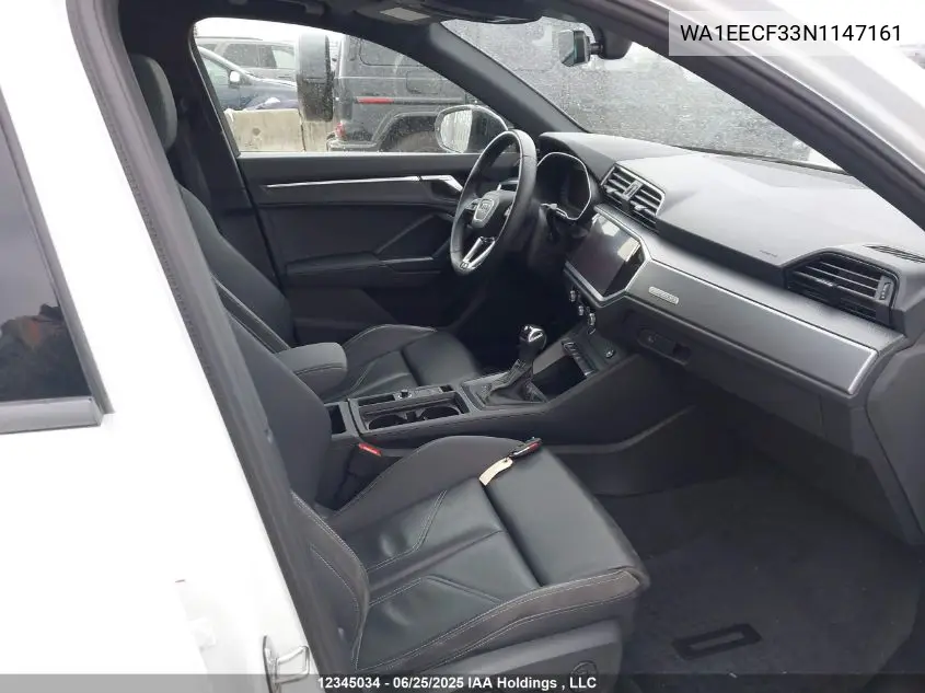 2022 Audi Q3 45 Progressiv VIN: WA1EECF33N1147161 Lot: 12345034