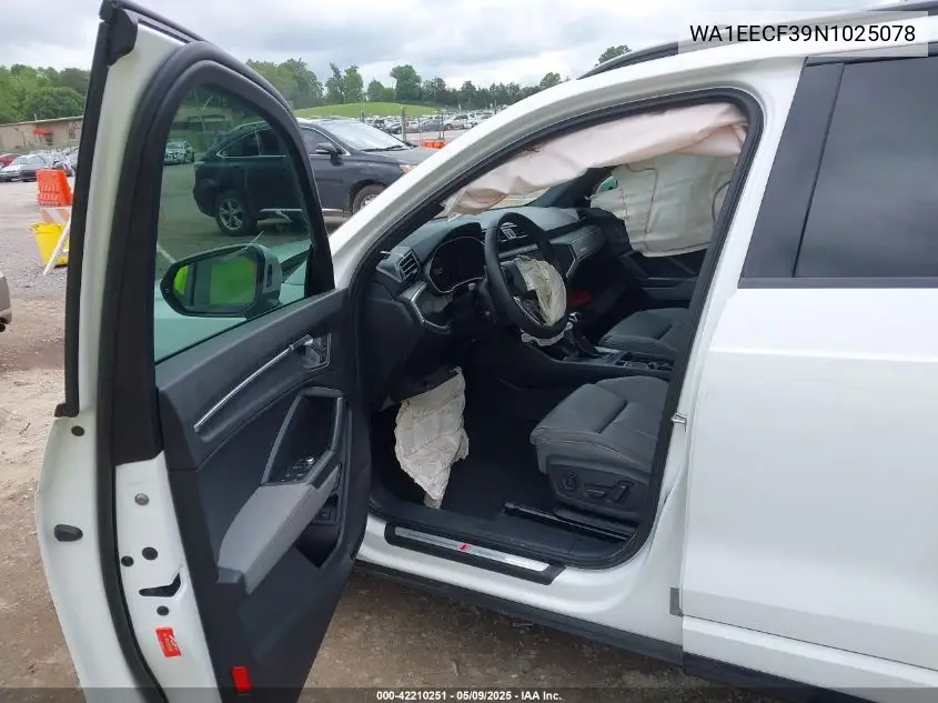 2022 Audi Q3 Premium Plus 45 Tfsi S Line Quattro Tiptronic VIN: WA1EECF39N1025078 Lot: 42210251