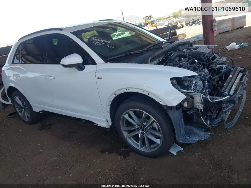 2023 Audi Q3 Premium 45 Tfsi S Line Quattro Tiptronic VIN: WA1DECF31P1069610 Lot: 42611406