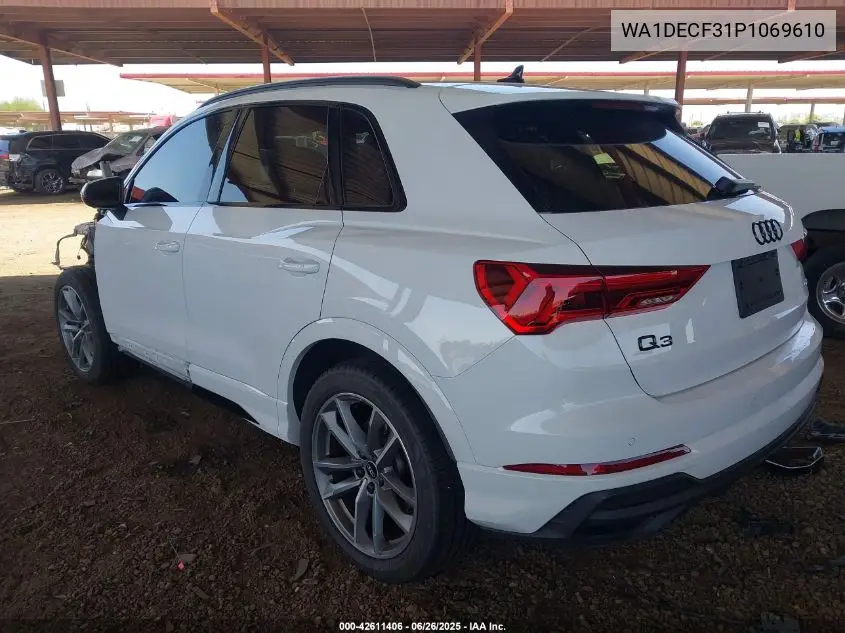 2023 Audi Q3 Premium 45 Tfsi S Line Quattro Tiptronic VIN: WA1DECF31P1069610 Lot: 42611406
