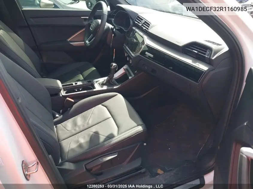 2024 Audi Q3 VIN: WA1DECF32R1160985 Lot: 12280253