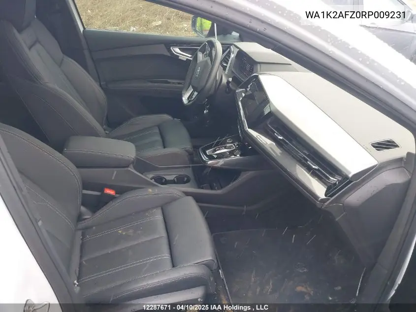 2024 Audi Q4 E-Tron VIN: WA1K2AFZ0RP009231 Lot: 12287671