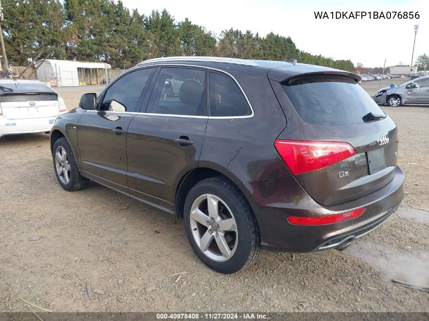2011 Audi Q5 3.2L Premium Plus VIN: WA1DKAFP1BA076856 Lot: 40978408