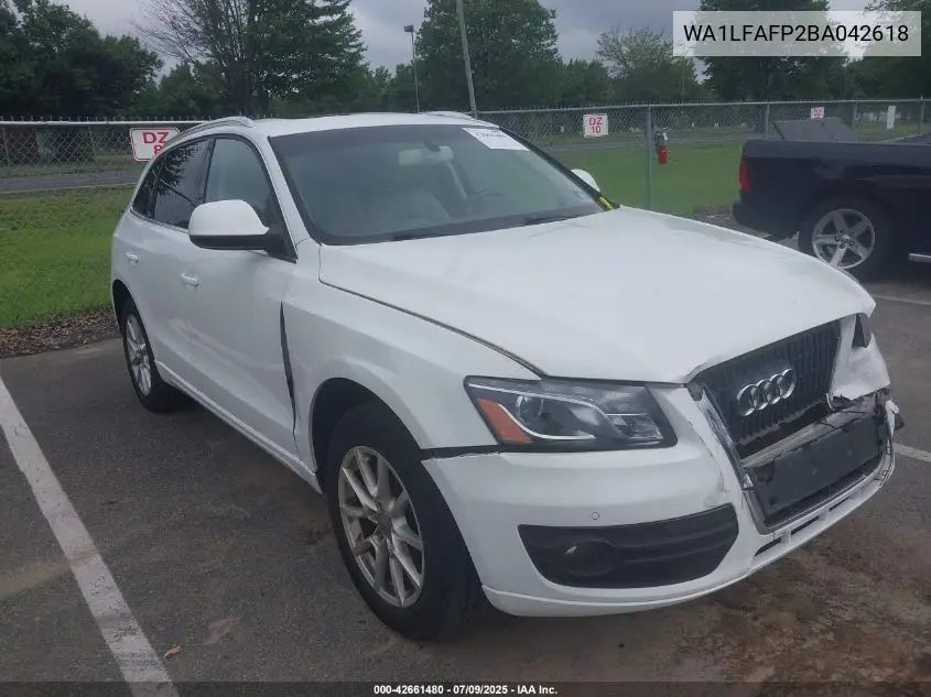2011 Audi Q5 2.0T Premium VIN: WA1LFAFP2BA042618 Lot: 42661480