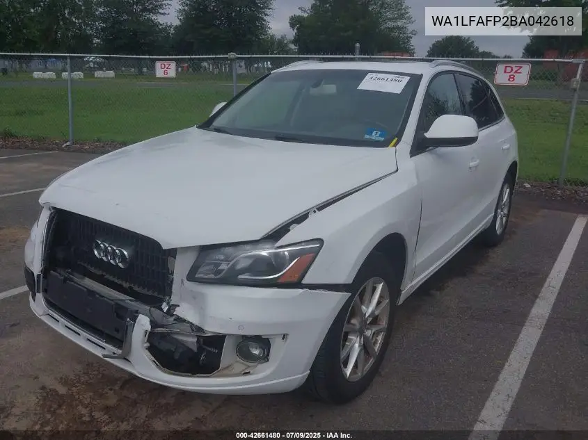 2011 Audi Q5 2.0T Premium VIN: WA1LFAFP2BA042618 Lot: 42661480