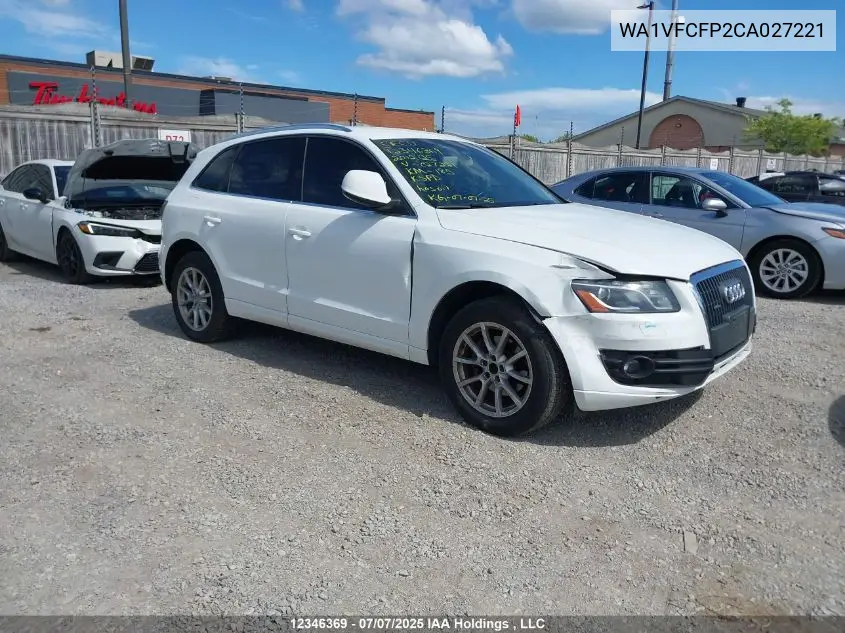 2012 Audi Q5 2.0T Premium Plus VIN: WA1VFCFP2CA027221 Lot: 12346369