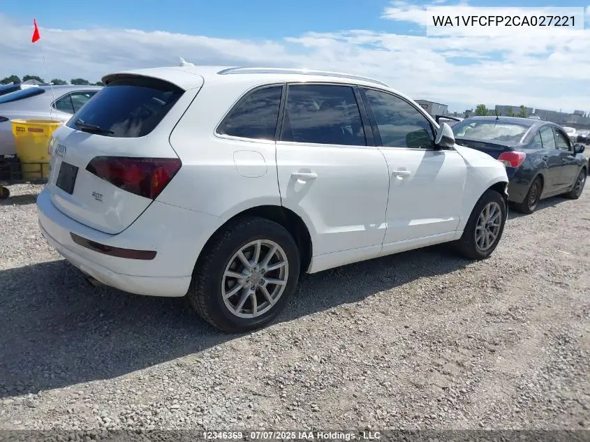 2012 Audi Q5 2.0T Premium Plus VIN: WA1VFCFP2CA027221 Lot: 12346369