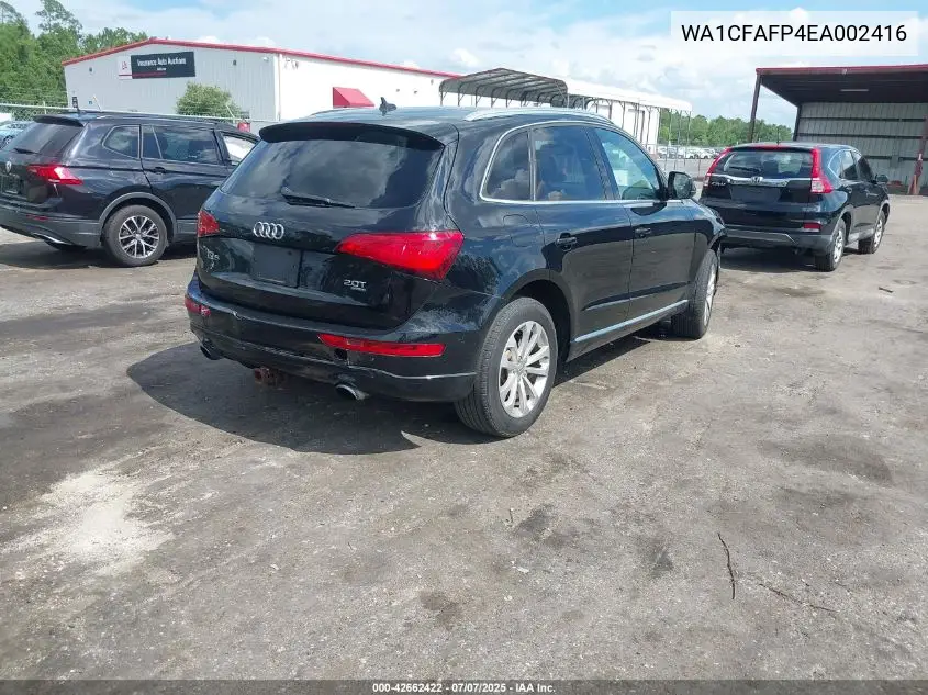 2014 Audi Q5 2.0T Premium VIN: WA1CFAFP4EA002416 Lot: 42662422