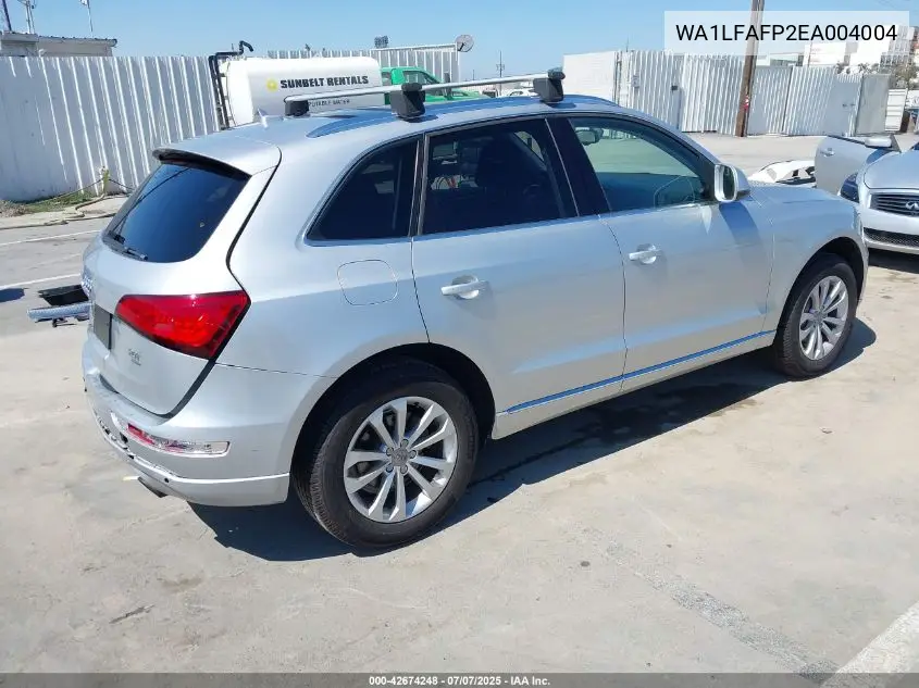 2014 Audi Q5 2.0T Premium VIN: WA1LFAFP2EA004004 Lot: 42674248