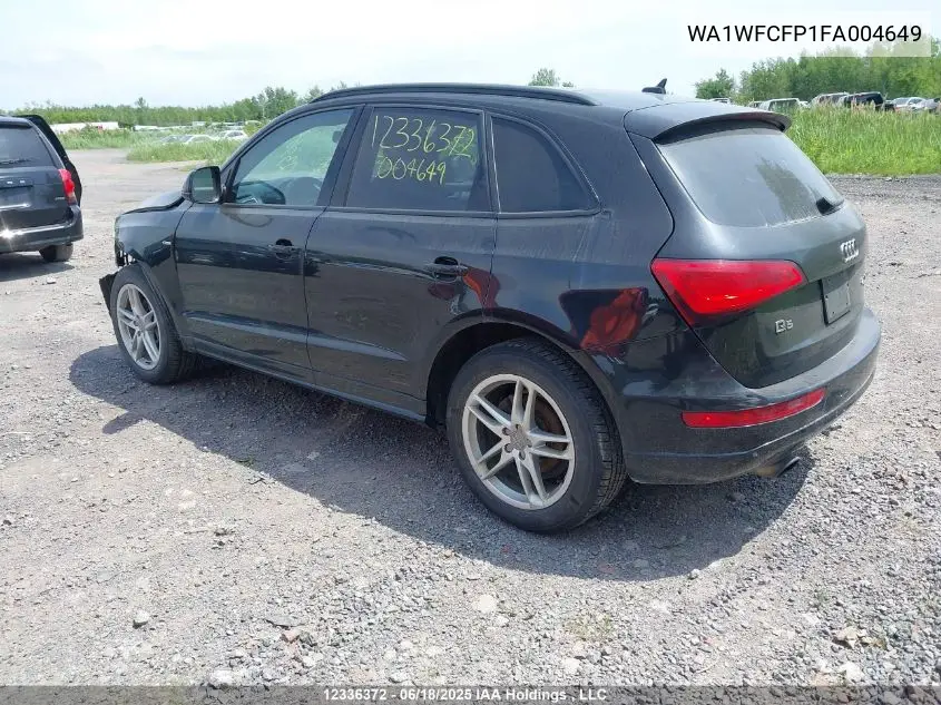 2015 Audi Q5 VIN: WA1WFCFP1FA004649 Lot: 12336372