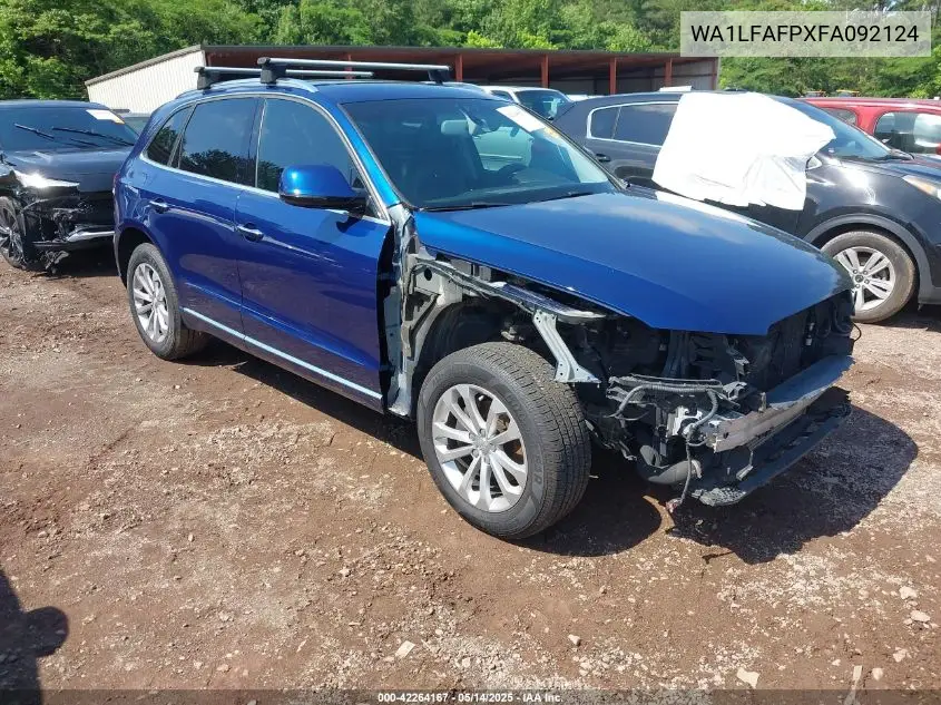 2015 Audi Q5 2.0T Premium VIN: WA1LFAFPXFA092124 Lot: 42264167