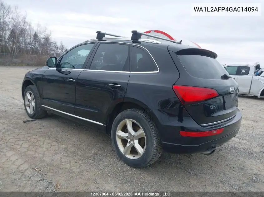 2016 Audi Q5 2.0T Progressiv VIN: WA1L2AFP4GA014094 Lot: 12307964