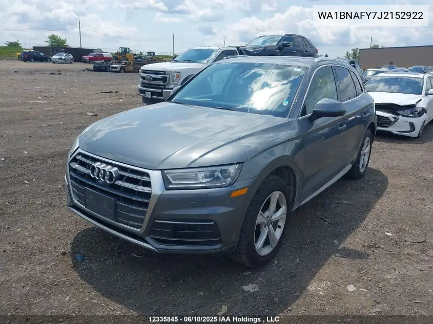 2018 Audi Q5 VIN: WA1BNAFY7J2152922 Lot: 12335845