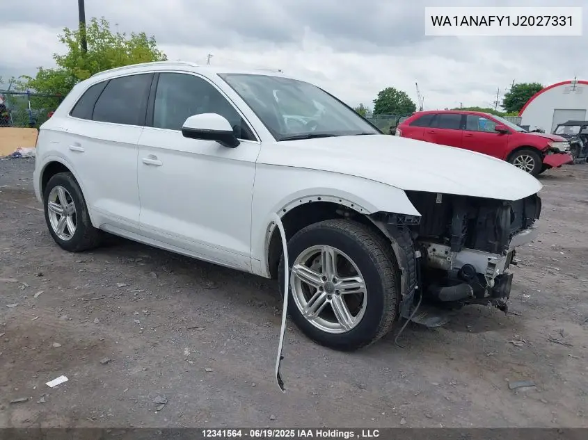 2018 Audi Q5 2.0T Komfort VIN: WA1ANAFY1J2027331 Lot: 12341564