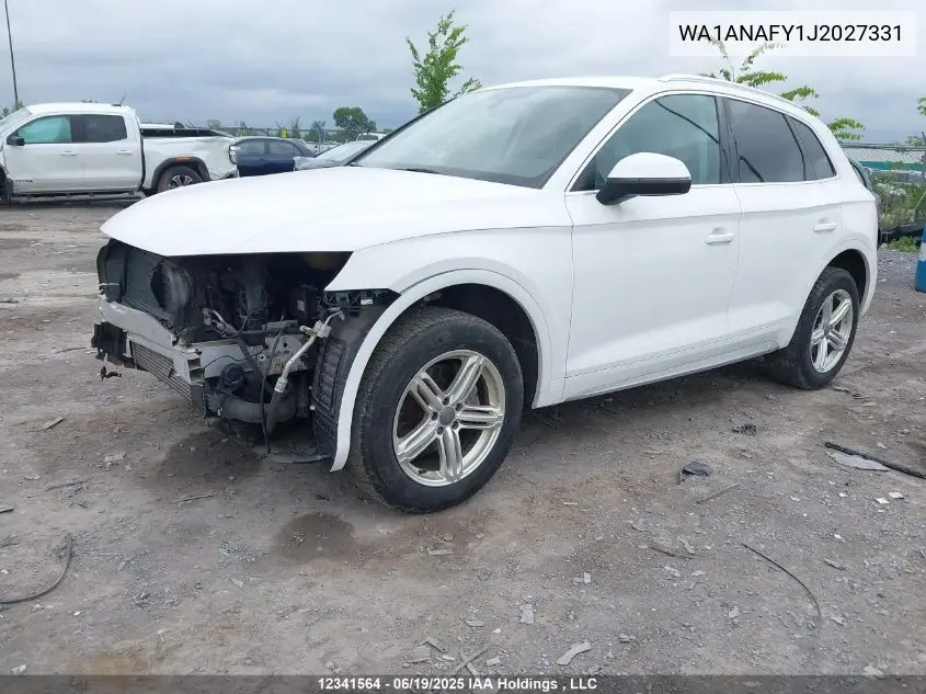 2018 Audi Q5 2.0T Komfort VIN: WA1ANAFY1J2027331 Lot: 12341564