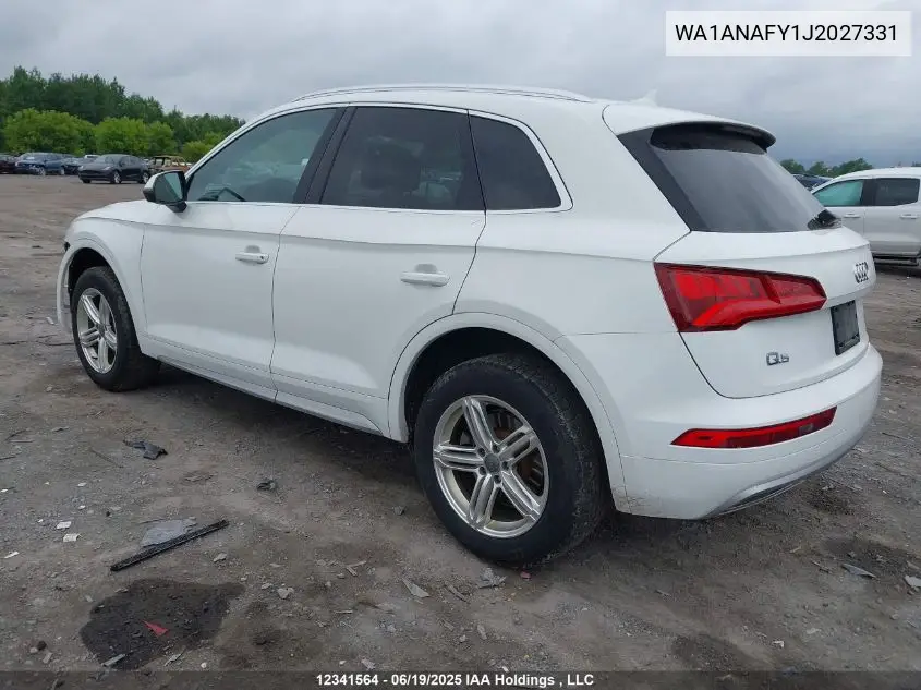 2018 Audi Q5 2.0T Komfort VIN: WA1ANAFY1J2027331 Lot: 12341564