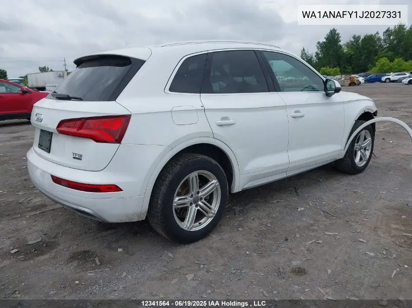 2018 Audi Q5 2.0T Komfort VIN: WA1ANAFY1J2027331 Lot: 12341564