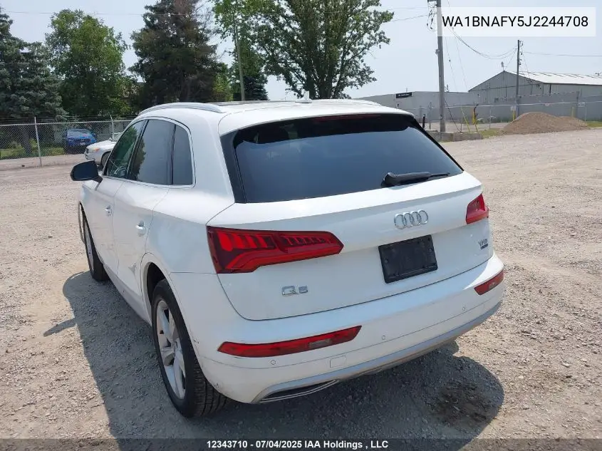 2018 Audi Q5 2.0T Progressiv VIN: WA1BNAFY5J2244708 Lot: 12343710