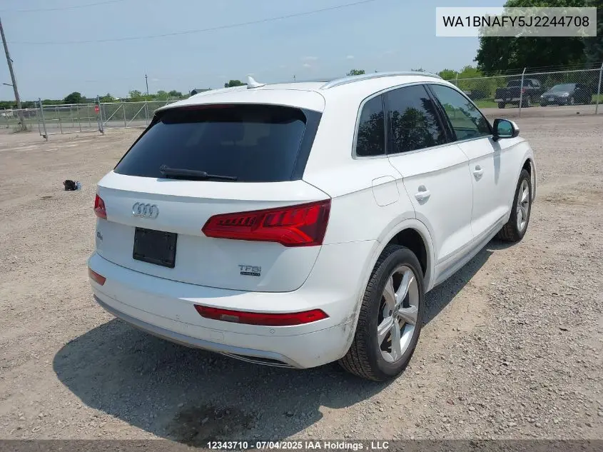 2018 Audi Q5 2.0T Progressiv VIN: WA1BNAFY5J2244708 Lot: 12343710