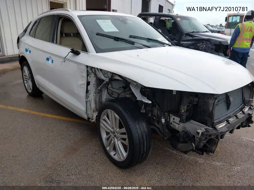 2018 Audi Q5 2.0T Premium/2.0T Tech Premium VIN: WA1BNAFY7J2010781 Lot: 42582320