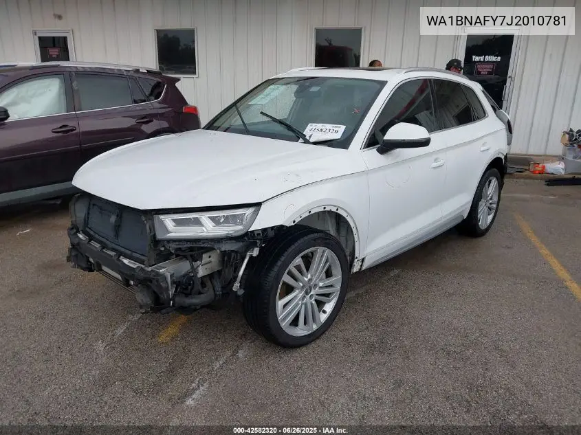 2018 Audi Q5 2.0T Premium/2.0T Tech Premium VIN: WA1BNAFY7J2010781 Lot: 42582320