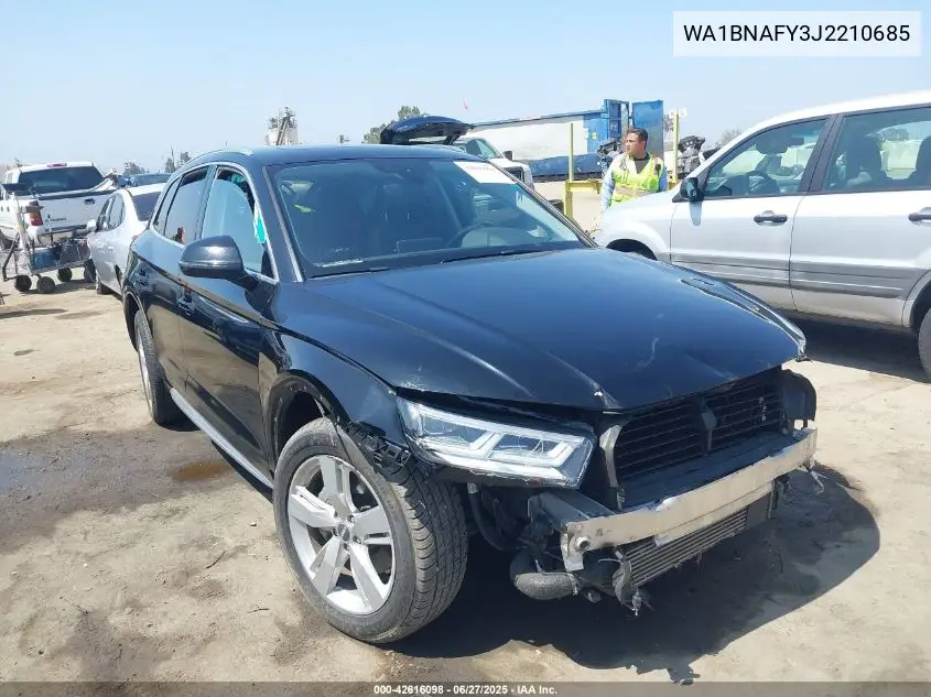 2018 Audi Q5 2.0T Tech Premium VIN: WA1BNAFY3J2210685 Lot: 42616098