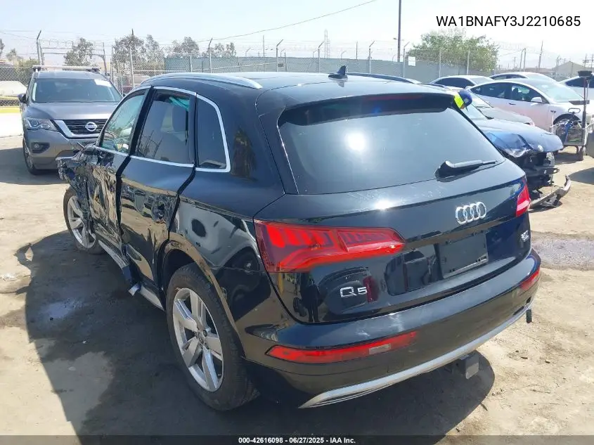 2018 Audi Q5 2.0T Tech Premium VIN: WA1BNAFY3J2210685 Lot: 42616098