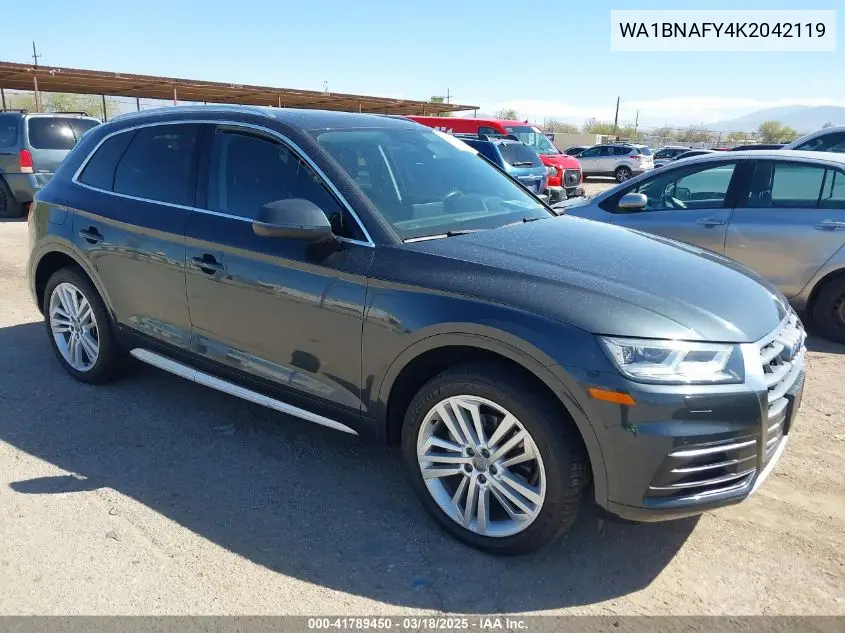 2019 Audi Q5 45 Premium VIN: WA1BNAFY4K2042119 Lot: 41789450