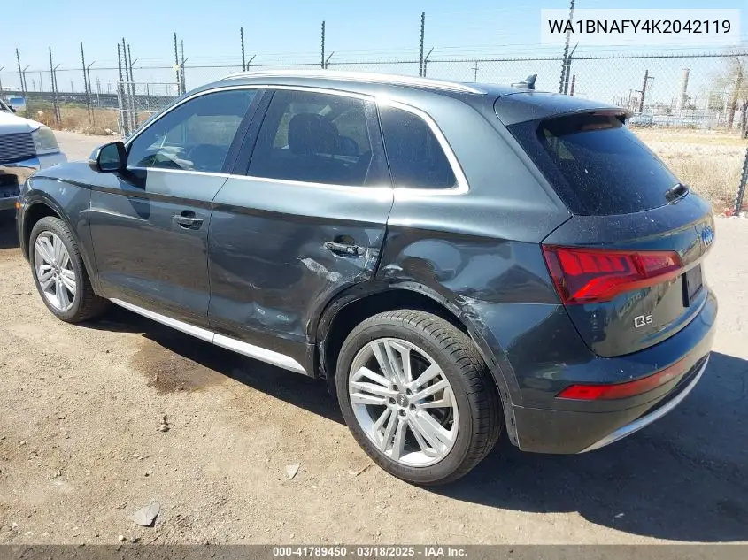 2019 Audi Q5 45 Premium VIN: WA1BNAFY4K2042119 Lot: 41789450