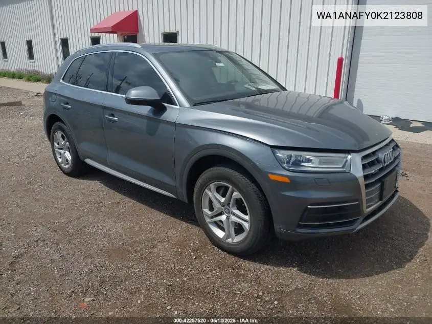 2019 Audi Q5 45 Premium VIN: WA1ANAFY0K2123808 Lot: 42257520