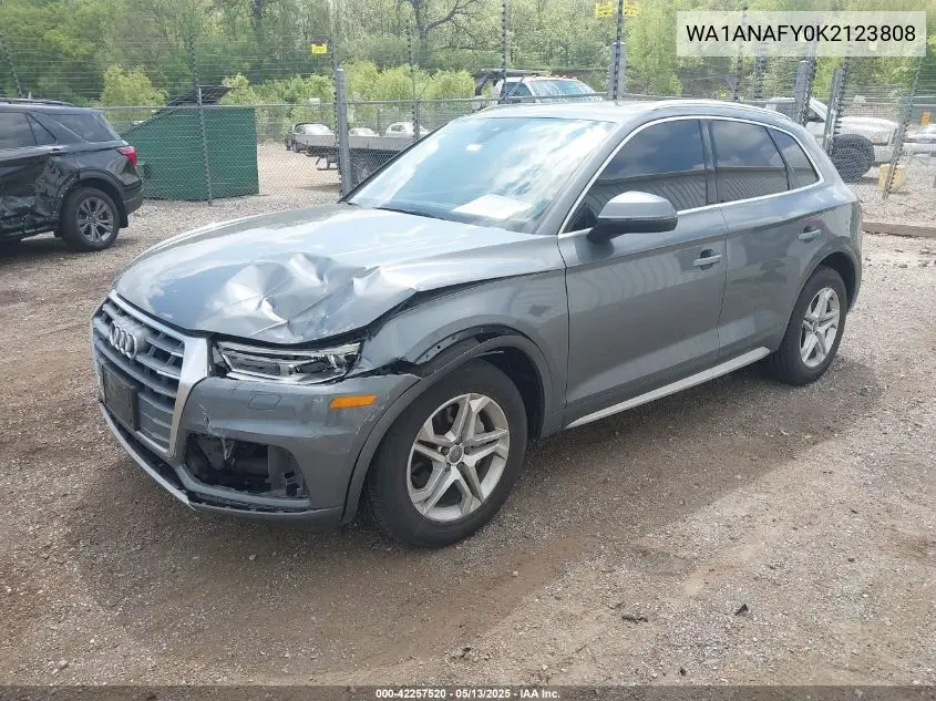 2019 Audi Q5 45 Premium VIN: WA1ANAFY0K2123808 Lot: 42257520