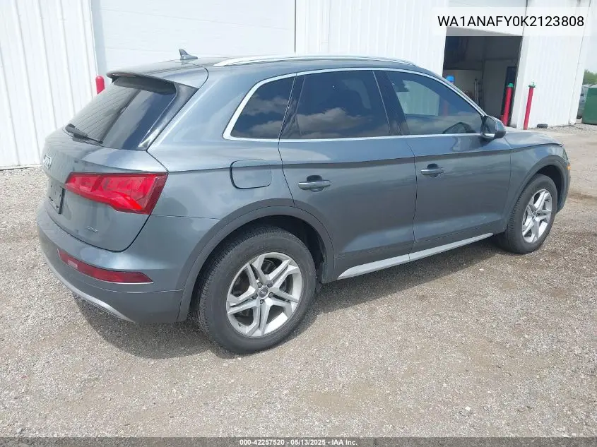 2019 Audi Q5 45 Premium VIN: WA1ANAFY0K2123808 Lot: 42257520