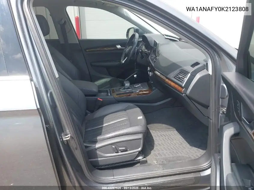 2019 Audi Q5 45 Premium VIN: WA1ANAFY0K2123808 Lot: 42257520