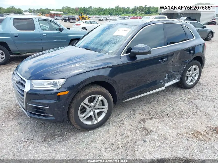2019 Audi Q5 45 Premium VIN: WA1ANAFY6K2076851 Lot: 42817808