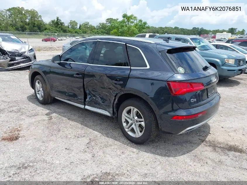 2019 Audi Q5 45 Premium VIN: WA1ANAFY6K2076851 Lot: 42817808