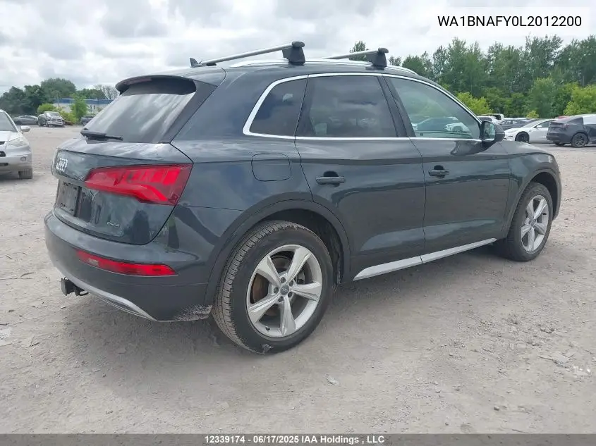 2020 Audi Q5 Premium Plus VIN: WA1BNAFY0L2012200 Lot: 12339174