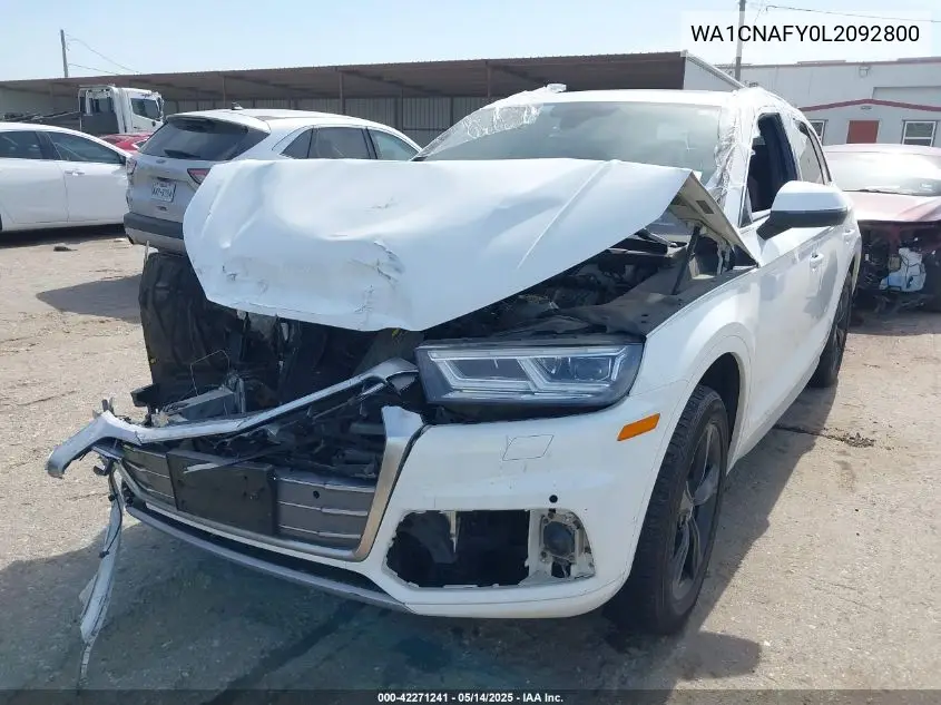 2020 Audi Q5 Prestige 45 Tfsi Quattro S Tronic VIN: WA1CNAFY0L2092800 Lot: 42271241