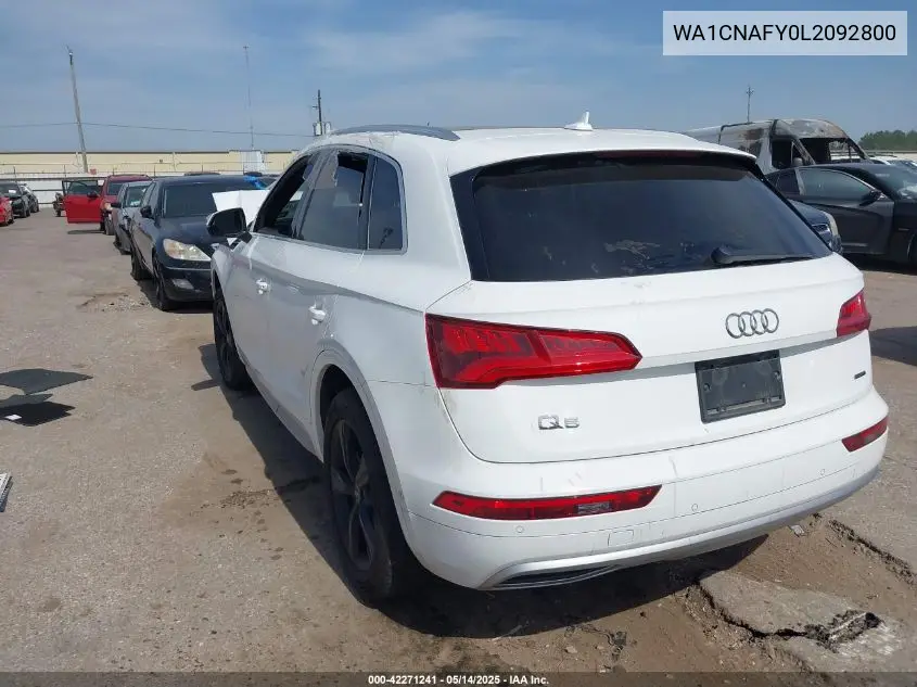 2020 Audi Q5 Prestige 45 Tfsi Quattro S Tronic VIN: WA1CNAFY0L2092800 Lot: 42271241