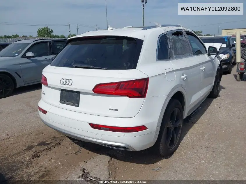 2020 Audi Q5 Prestige 45 Tfsi Quattro S Tronic VIN: WA1CNAFY0L2092800 Lot: 42271241