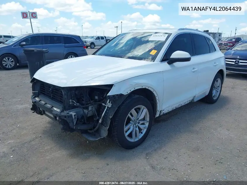 2020 Audi Q5 Premium 45 Tfsi Quattro S Tronic VIN: WA1ANAFY4L2064439 Lot: 42612474