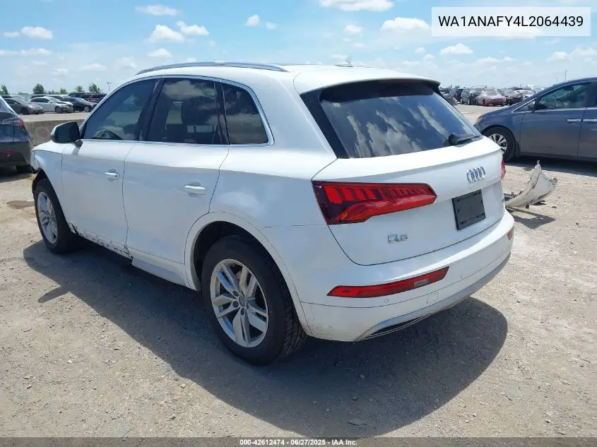 2020 Audi Q5 Premium 45 Tfsi Quattro S Tronic VIN: WA1ANAFY4L2064439 Lot: 42612474