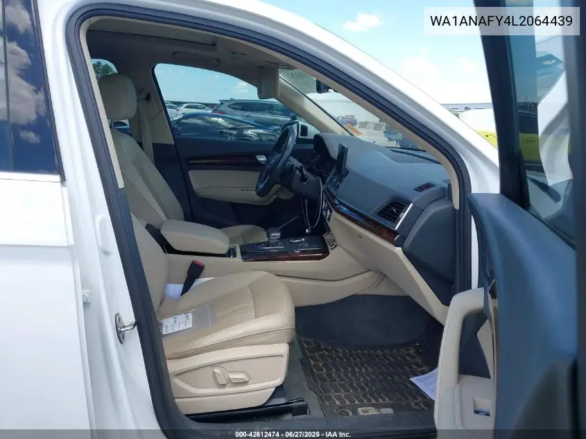 2020 Audi Q5 Premium 45 Tfsi Quattro S Tronic VIN: WA1ANAFY4L2064439 Lot: 42612474