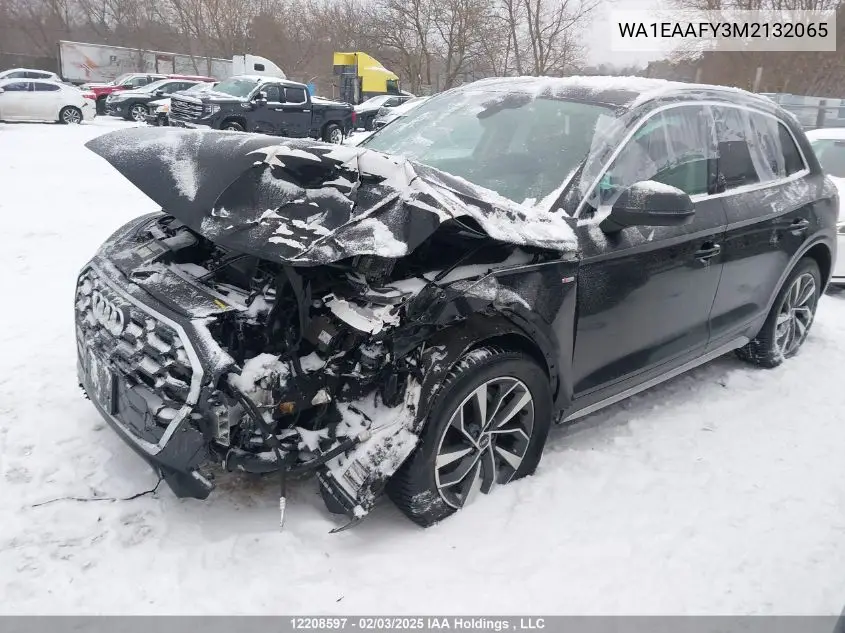 2021 Audi Q5 Progressiv VIN: WA1EAAFY3M2132065 Lot: 12208597