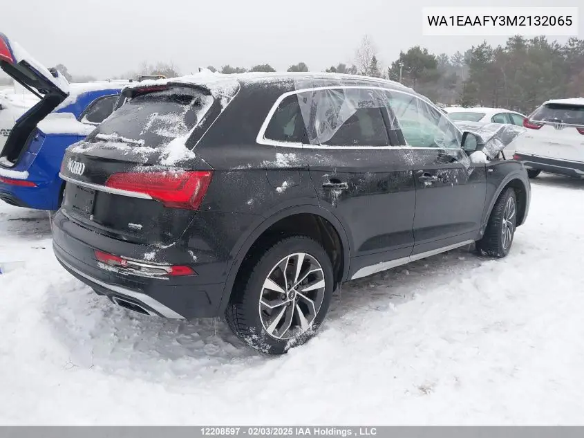 2021 Audi Q5 Progressiv VIN: WA1EAAFY3M2132065 Lot: 12208597
